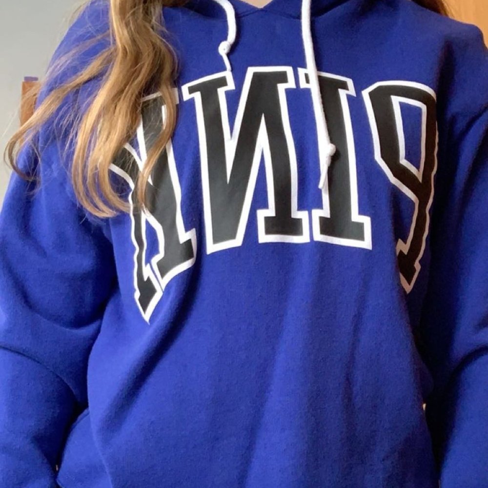 Victoria's Secret PINK Blue Cropped Hoodie